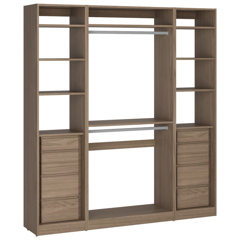 76 5/16'' Closet System, Brown