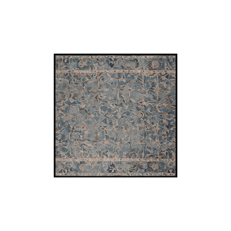 Tapis gris soyeux et moelleux, Carré 6 pi