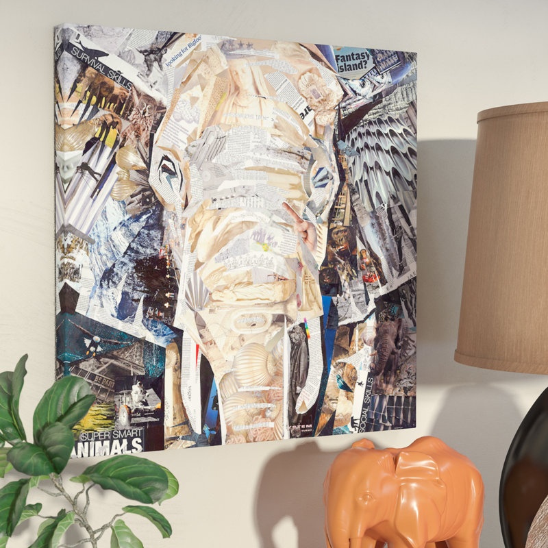 «Elephant's Gaze» par James Gray - impression sur toile, H 37 po x l 37 po x P 1,5 po, Pas de tapis, Toile tendue