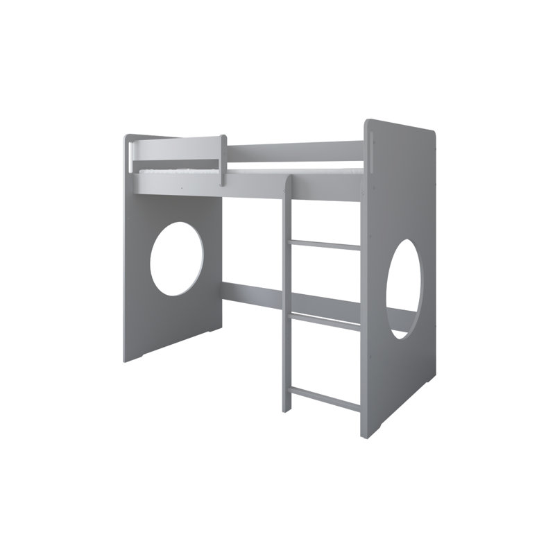 High Sleeper Loft Bed Bed by Kiki Design, Grey, 80 x 180cm