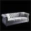 Canapé Chesterfield 80 po en velours gris pour salon, canapé 3 places