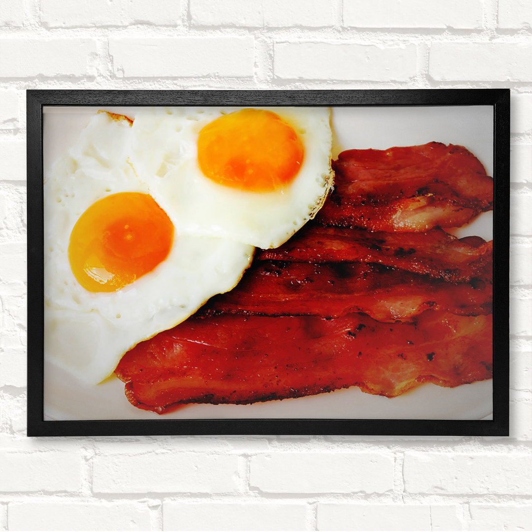 Eggs And Bacon - Geschlossener Eckrahmen Kunstdrucke auf Holz