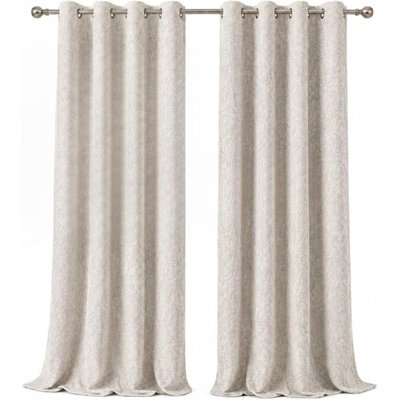 MHG Living Eyelet 100% Cotton Curtains - 2 Panels Pair
