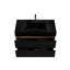 Meuble-lavabo de salle de bain mural Walther avec grille noire et corps en noyer, système de tiroirs de meubles de style contemporain-121074105