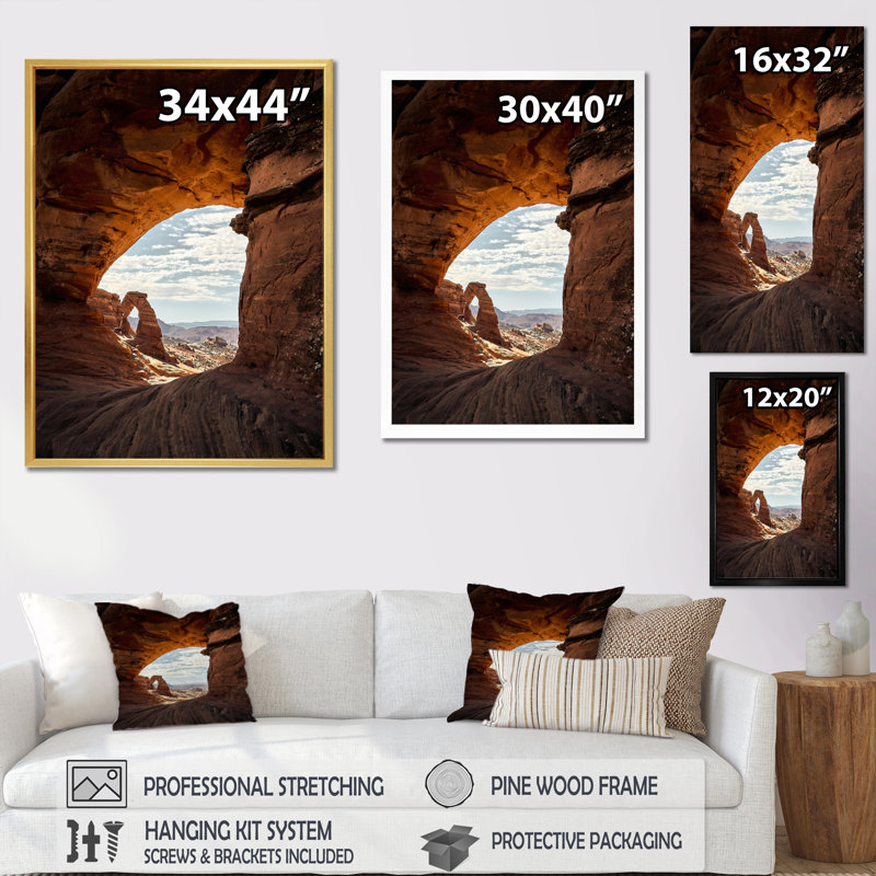 Arizona Canyon Arch National Park II - Arizona, art mural, H 32 po x l 24 po x P 1 po, Cadre photo blanc