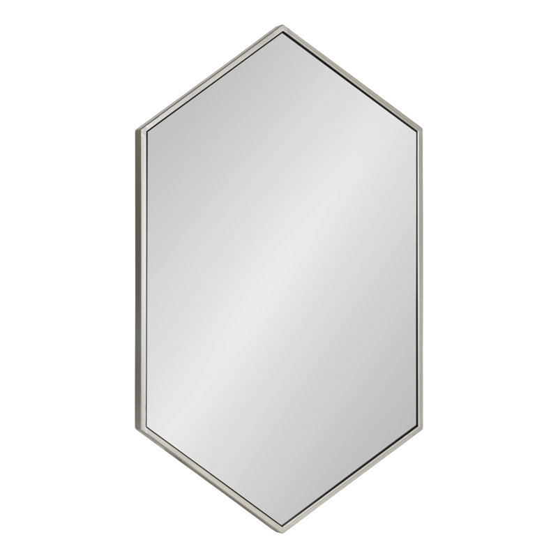 Miroir décoratif moderne et contemporain Breckler, Argent, 31 po x 22 po