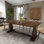 Zigler Mango Wood Brown Dining Table with Parquet Inlay