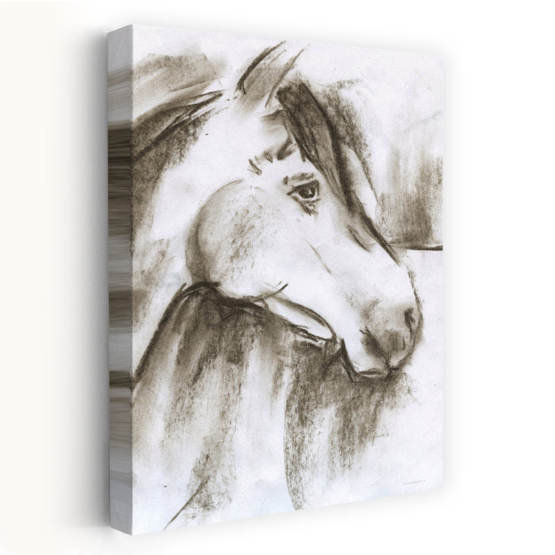 Grand cheval rouge abstrait, art contemporain, H 24 po x l 16 po