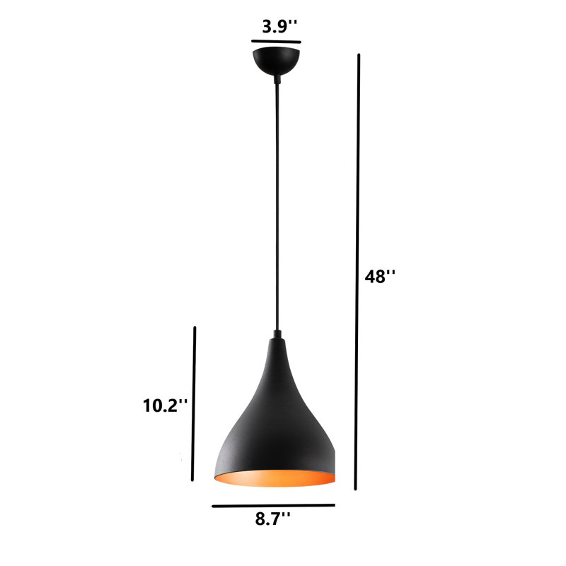 Luminaire suspendu conique à 1 lumière Excalibur