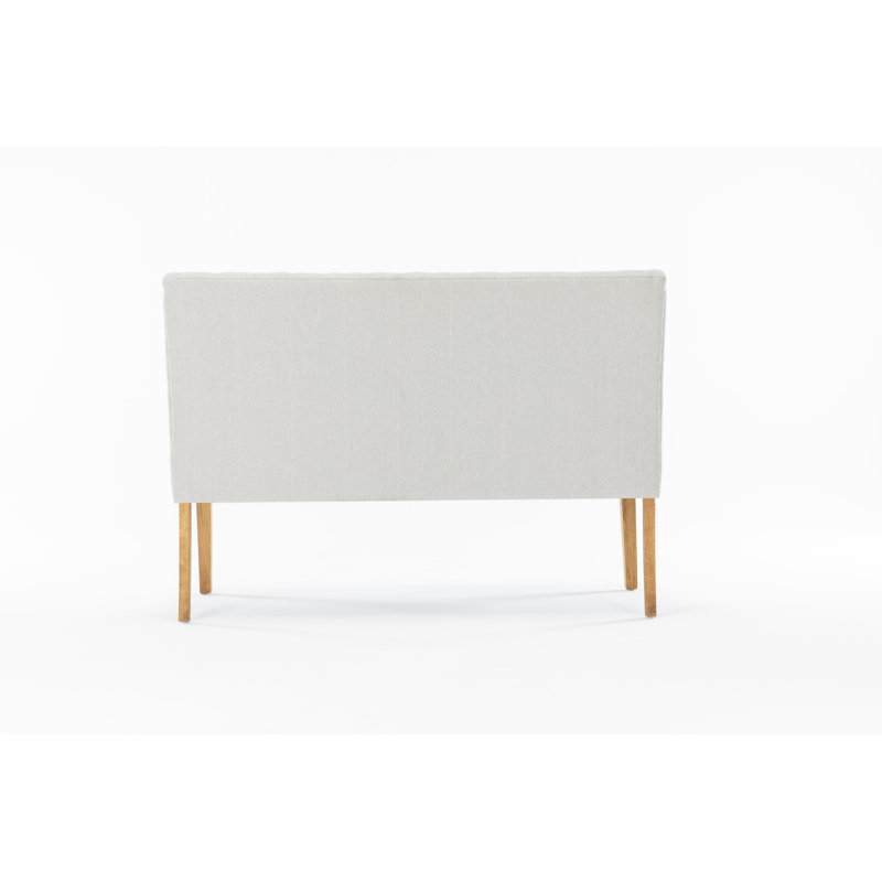 Mairead Upholstered Bench, Light Grey, 98cm H x 140cm W x 66cm D