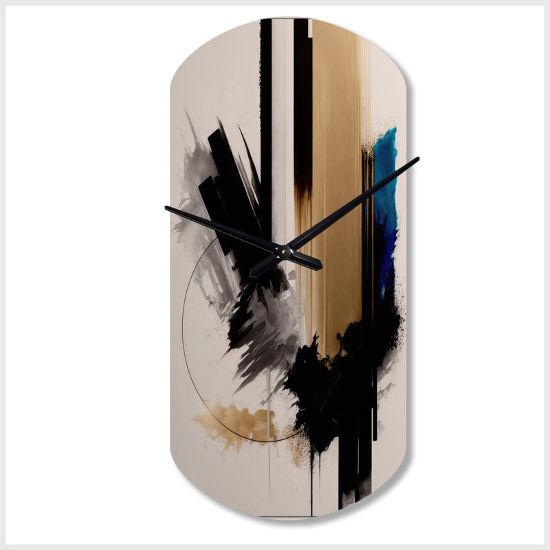 Horloge murale bleue en forme de minimalisme asymétrique Hofheins III - horloge murale en métal, Grand