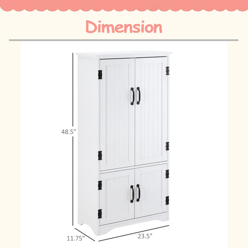 Armoire de cuisine. Armoire de rangement au sol, armoire de rangement avec tablettes réglables et 4 portes