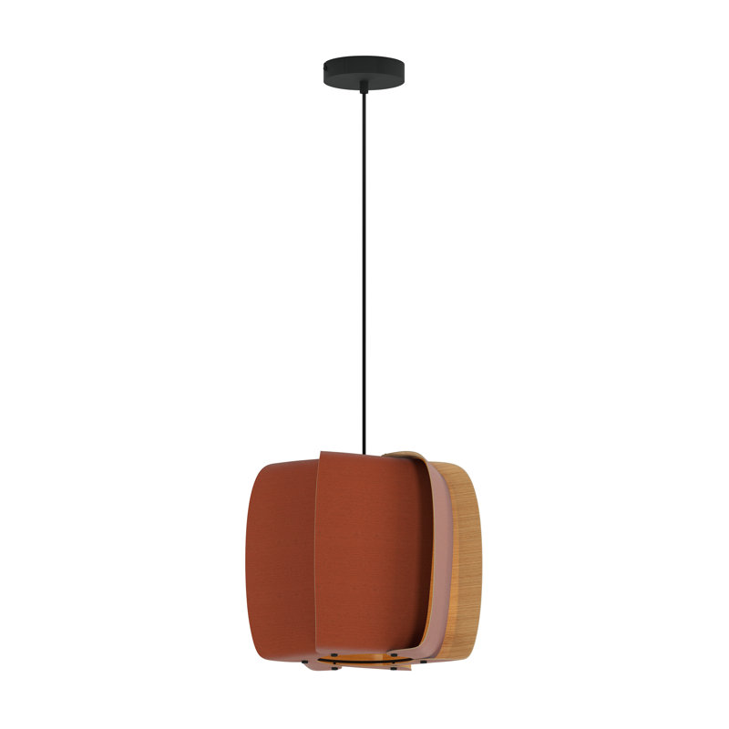 Luminaire suspendu 15,75 po Alba, Terre cuite / frêne