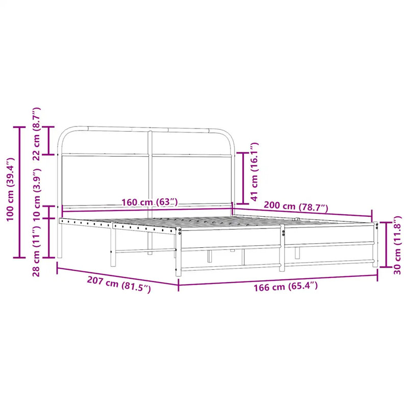 Aleid Bed, Smoked Oak, European Kingsize (160 x 200 cm)