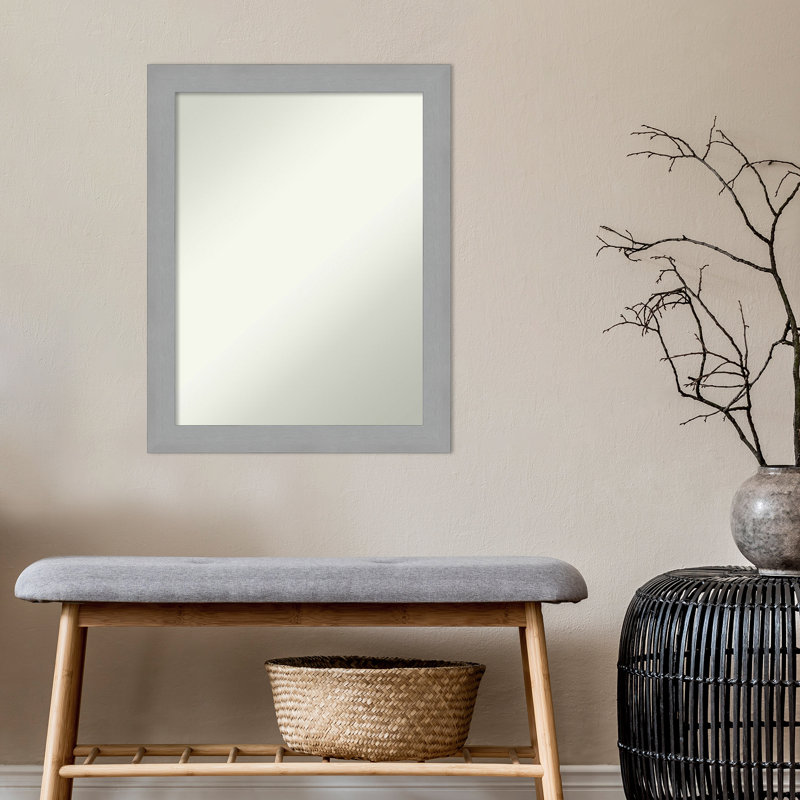 Miroir d'appoint mural en plastique brossé, 27,5 po x 21,5 po