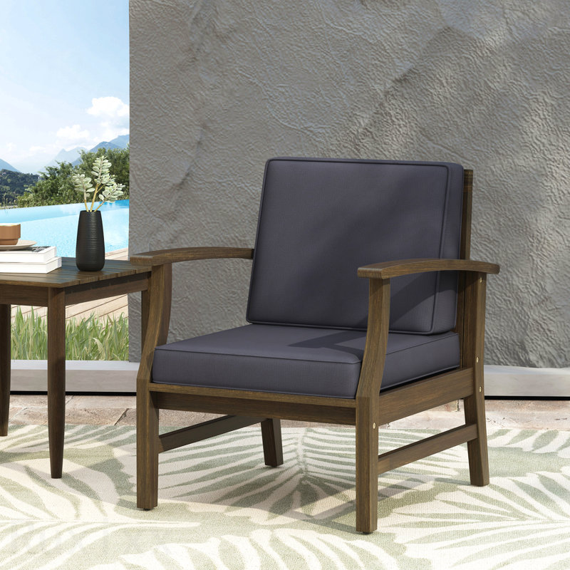 Fauteuil club de patio Perla gris foncé, Gris foncé