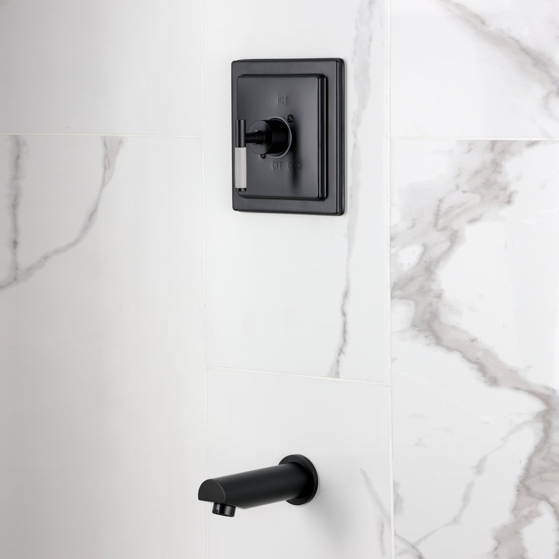 Kingston Brass Kaiser Single-Handle Pressure Balanced Tub Faucet, Matte Black