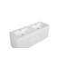 Meuble-lavabo flottant de 60 po avec lavabo double en résine et tiroirs à fermeture en douceur, solution de rangement murale moderne en blanc brillant