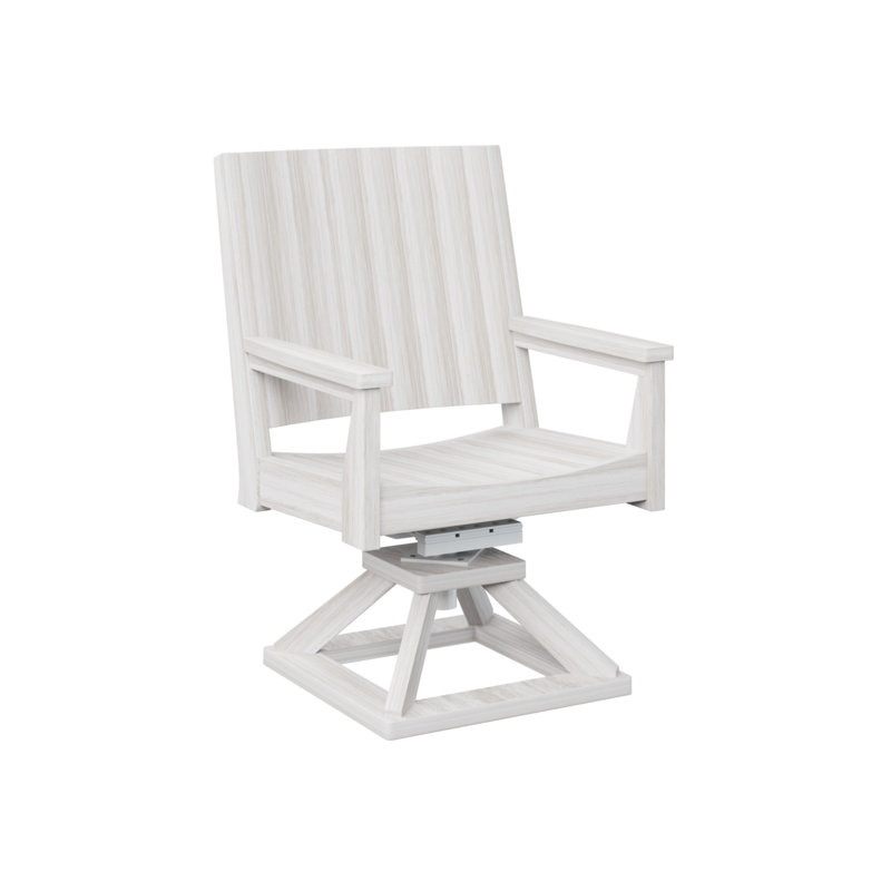 Berlin Gardens Mayhew Natural Chat Swivel Rocker Dining Chair, Seashell