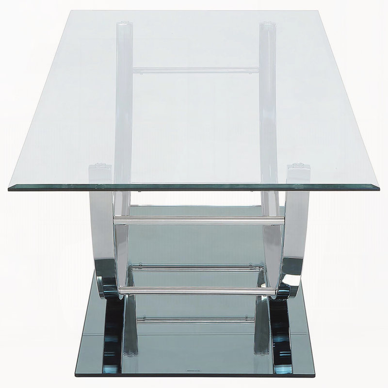 Chrome 2-piece Glass Top Coffee Table Set