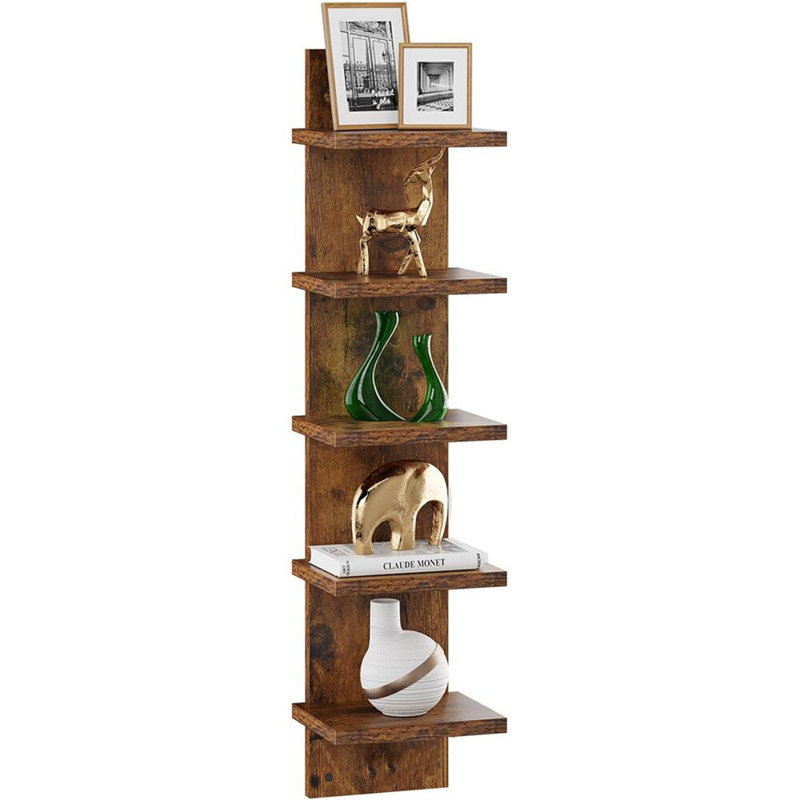 5 Piece Floating Shelf, brown