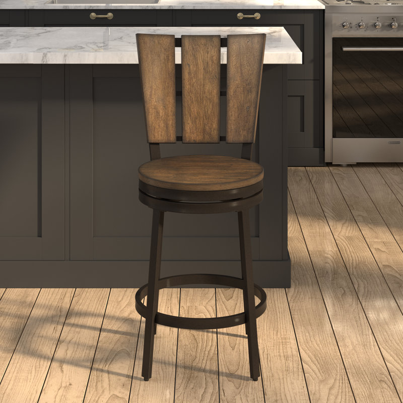 Altemar Swivel Counter Stool with Metal Frame, Bar Stool (30" Seat Height)