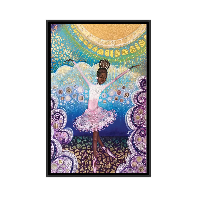 Reproduction d’art « the Sky is the limit » par Ashley Joon, H 26 po x l 18 po x 1,5 po, Toile avec cadre noir, Pas de tapis