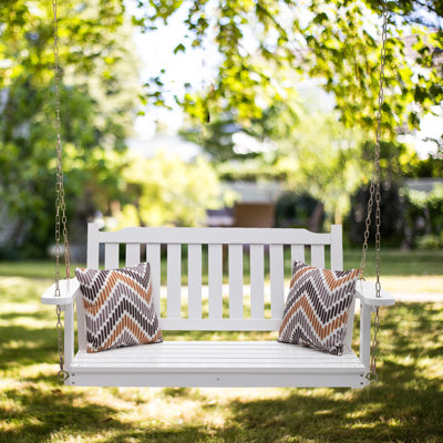 Alympia Porch Swing 2-Seater, Bench Swing with Chains, Outdoor Patio Garden Yard, 4 Ft.