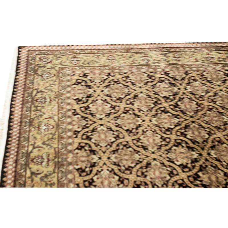 High-Quality Hand-Knotted Black And Gold Area Rug