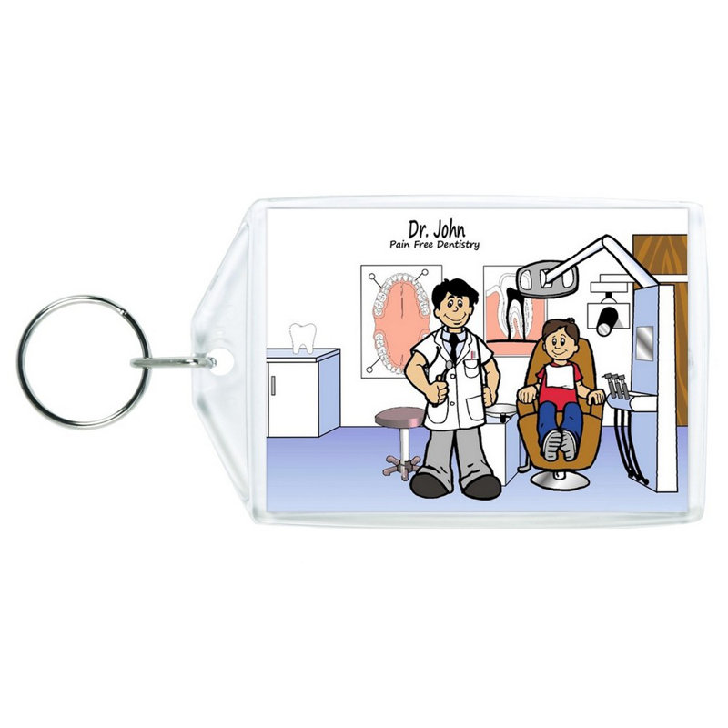 Personnalisé dentiste - porte-clés acrylique mâle