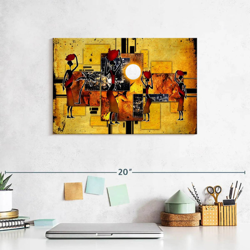 Leisha African Commune, 8" H x 12" W