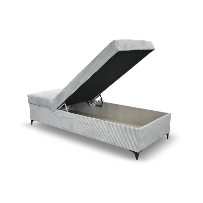 Obla Upholstered Chaise Lounge, Light Grey