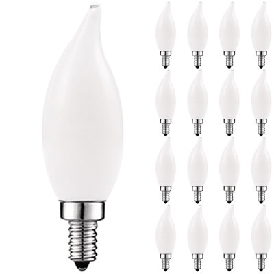 4 Watt (40 Watt Equivalent), CA11 LED, Dimmable Light Bulb, Warm White (2700K) E12/Candelabra Base