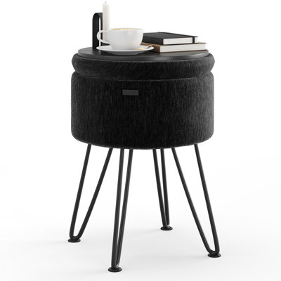 Modern Round Storage Ottoman Side Table