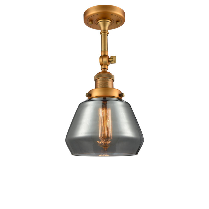 Chill Armed Sconce, Brushed Brass, Smoked