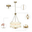 Lustre cylindrique unique / remarquable à 4 lumières avec abat-jour en tissu