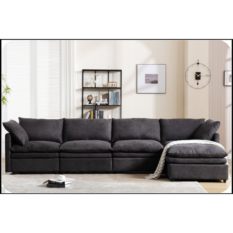 Canapé modulaire en U avec revêtement de haute qualité et sièges spacieux, parfait pour la vie moderne et les réceptions.