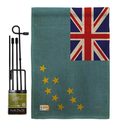 Double Sided 18.5'' H x 13'' W Burlap Flag Set