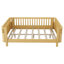 Lit plateforme robuste en bois pour enfants, lit double à profil bas avec rails de sécurité, parfait pour les filles et les garçons