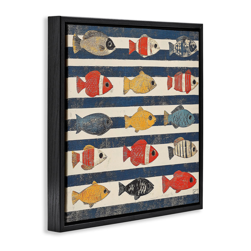 Cadre flottant nautique assorti, design par Sara Culpepper, H 25 po x l 25 po, Cadre flottant noir de jais