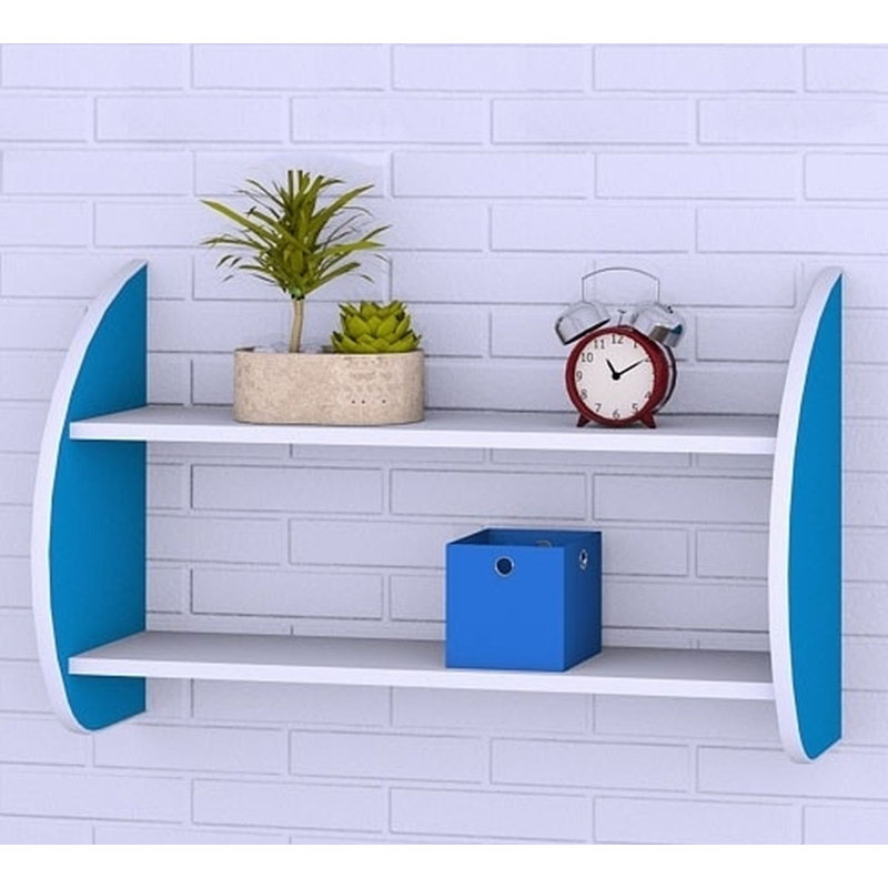 Arrindell 2 Piece Tiered Shelf, 54cm H x 87cm W x 25cm D, Blue