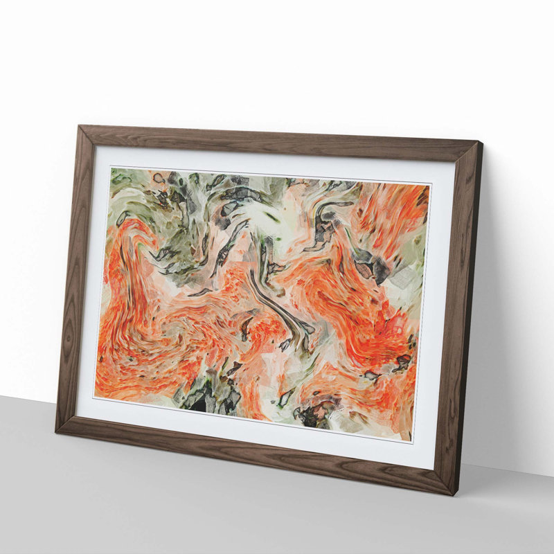 The Moments in Abstract - Picture Frame Painting Print, 27cm H x 36cm W x 2cm D, Walnut Framed