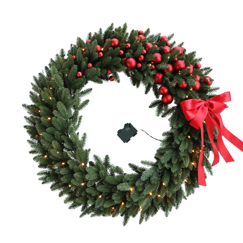 Couronne de Noël pré-éclairée Greyson