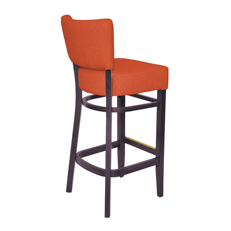 Tabouret de bar Madison, Acajou foncé, Orange