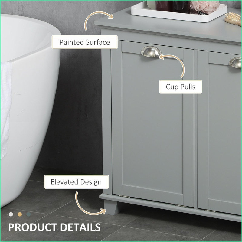 Cabinets: Tilt-Out Laundry Sorter with Two-Compartment Hamper, Slate Gray | Bathroom | Contemporary