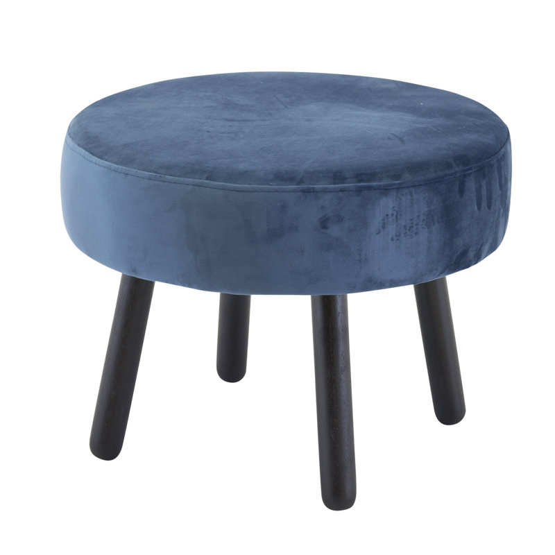 Mafalda Solid Wood Accent Stool, Blue