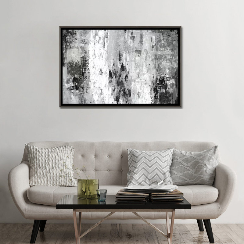 « Black And White Abstract IV by PI Studio » - Impression sur toile tendue, H 32 po x l 48 po, Impression encadrée