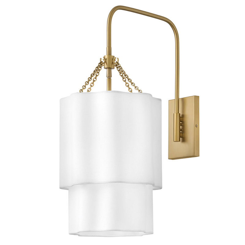 Gwen 1 - Light Armed Sconce, Lacquered Brass
