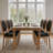 French Style Vintage Solid Wood Upholstered Dining Chairs (Set of 6)-384083680