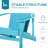 Sky Blue Chair With Cup Holder, For Outdoor Use In Patio, Deck, Garden, Backyard, Fire Pit Lawn,
